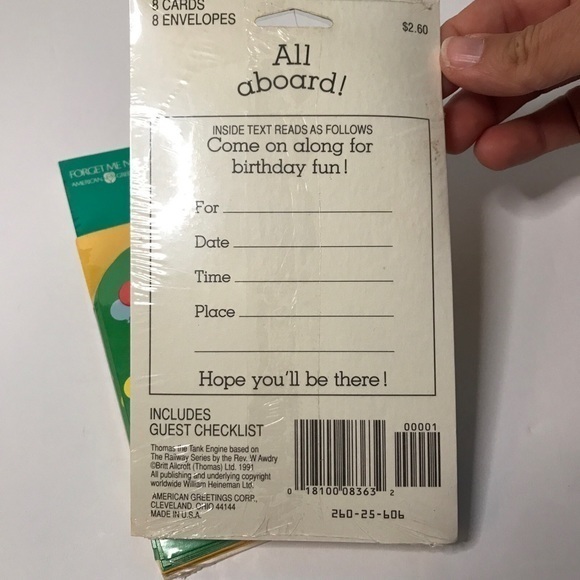 VTG NEW Thomas the Tank Engine Treat Boxes (2) 1990 -Party‎ Invitations (2) 1991 - Picture 5 of 7